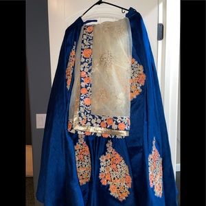 Indian Lengha with blouse, skirt, and duputta